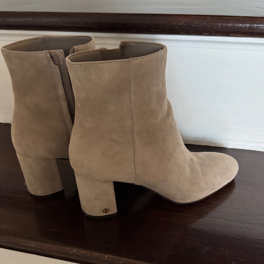 Tory Burch Beige Suede Heeled Boots